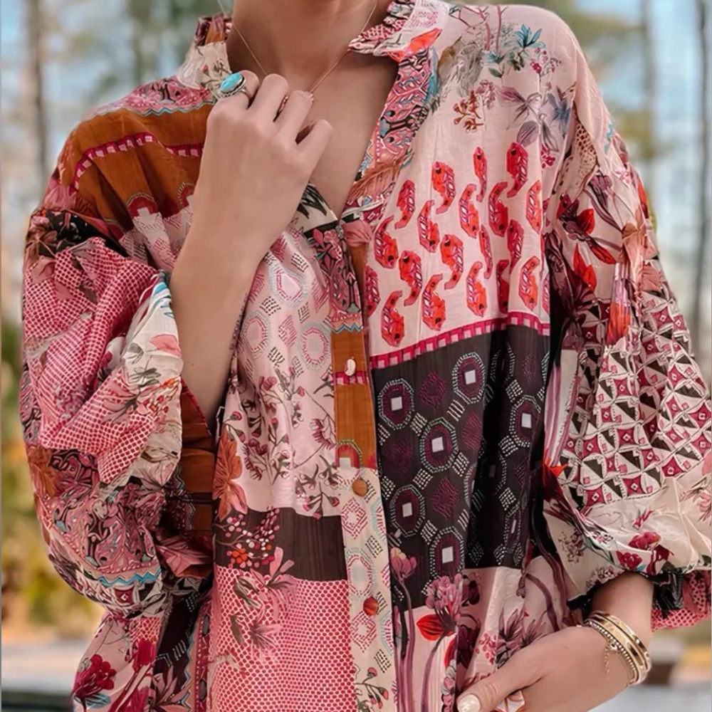 Fate Multicoloured patchwork blouse - Picture 3 of 5